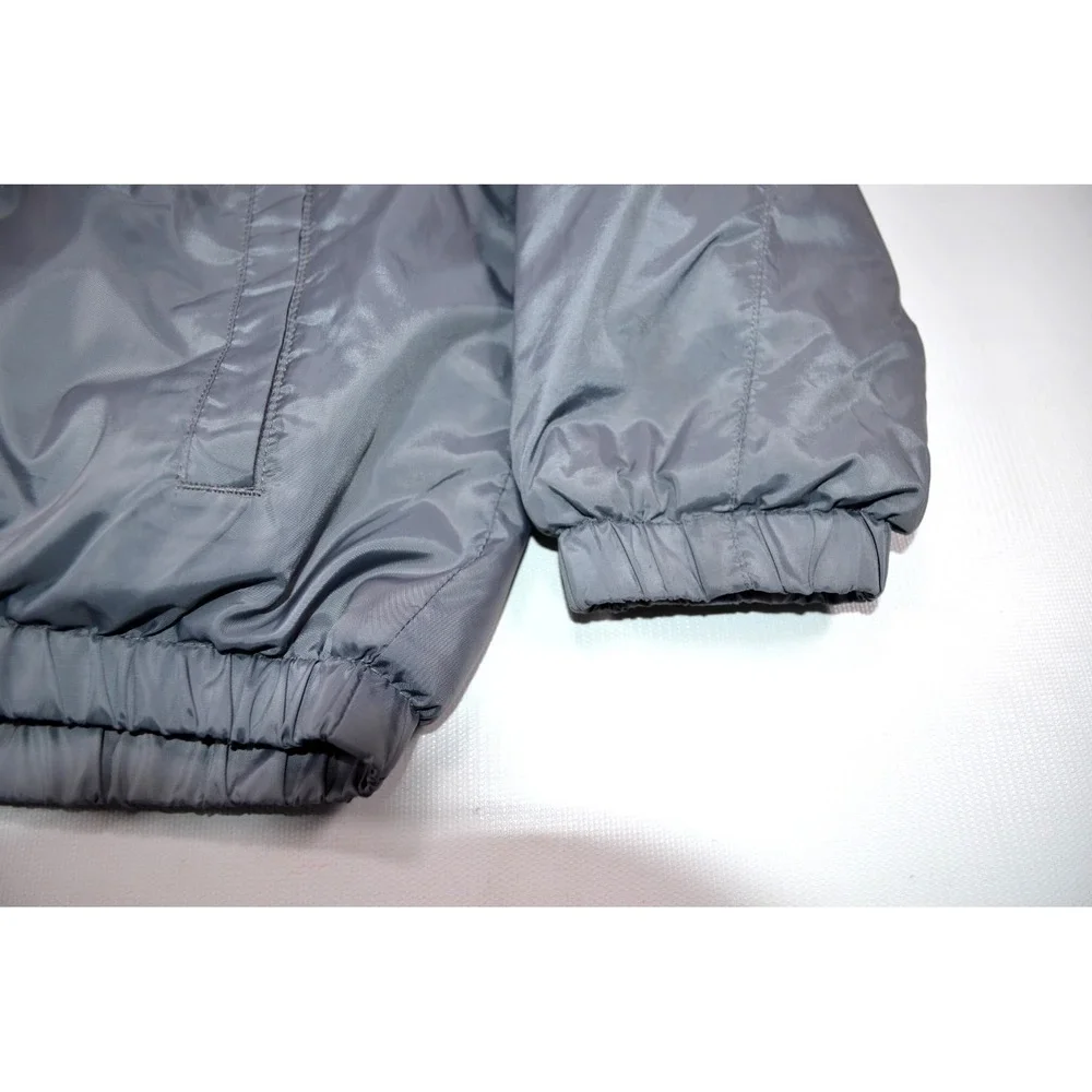 Nike Boys Hooded Gray Black Jacket Fleece Lining Size L / 6-7  Years  JUST DO IT